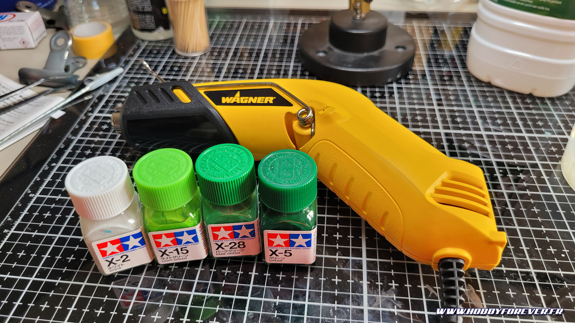 Les enamels utilisées et mon fidèle heat gun !